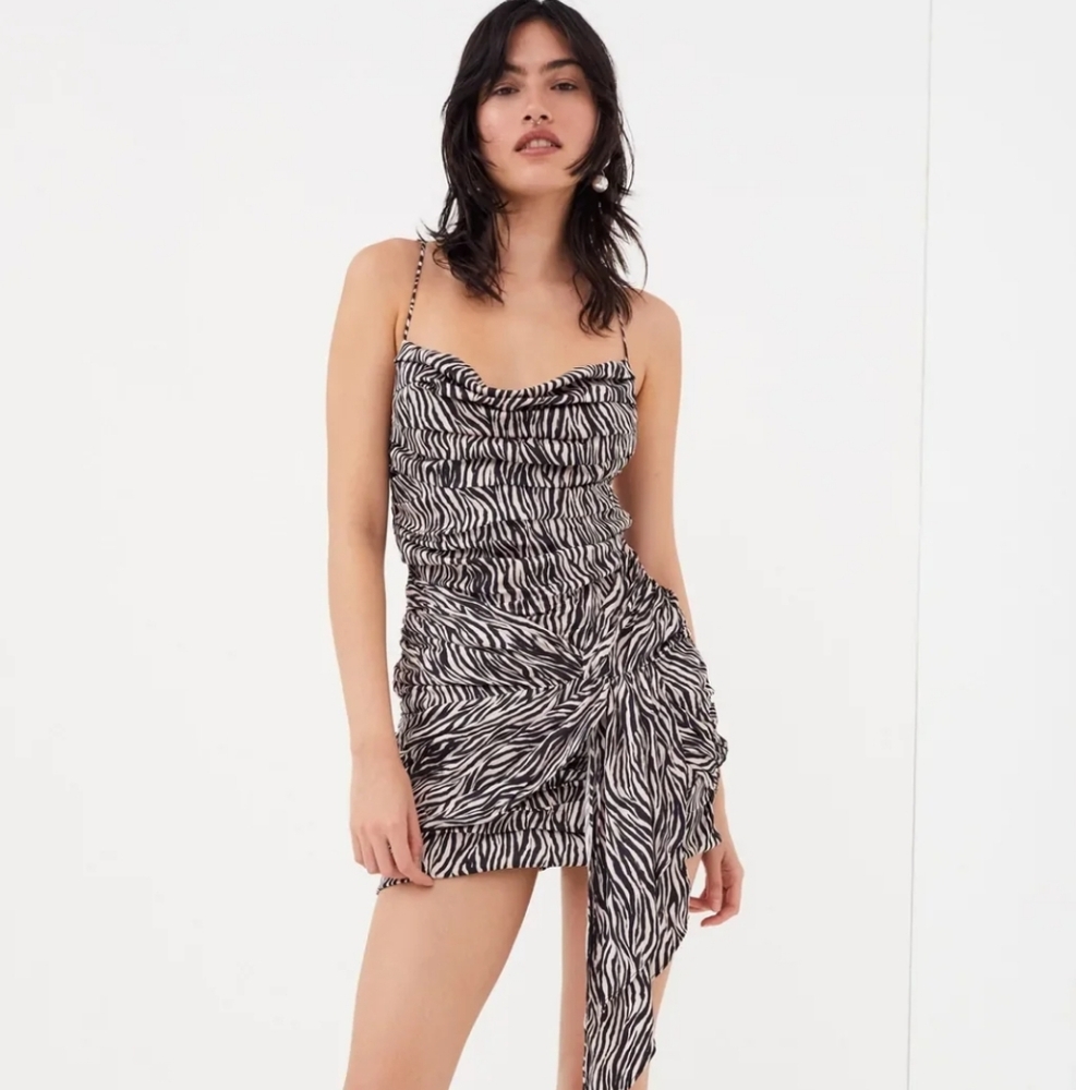 For Love And Lemons Black and White Zebra Print Mini Dress